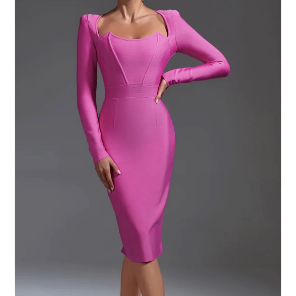 Pink Apple bandage dress